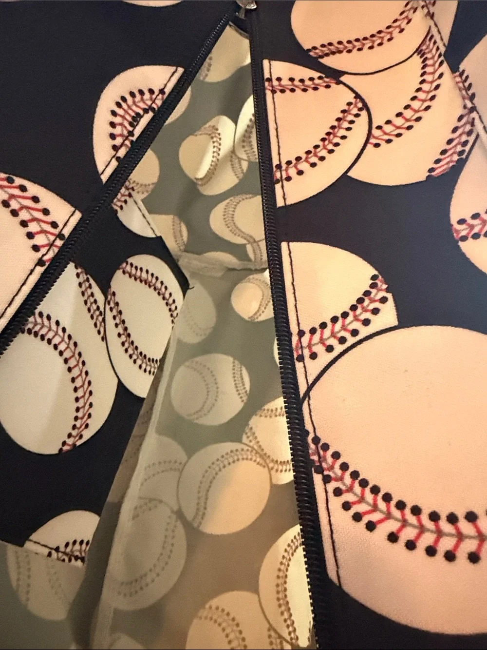 Black Baseball Print Tote Bag
